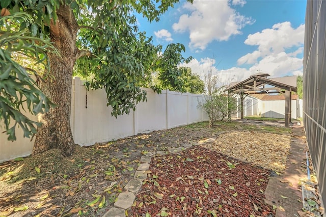 view of yard featuring a gazebo