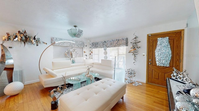 living room with wood-type flooring