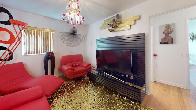 living room with wood-type flooring