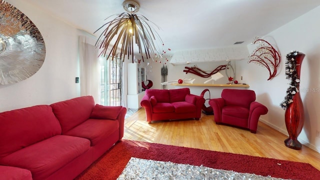 living room featuring hardwood / wood-style floors