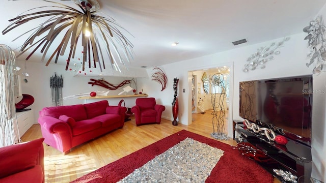 living room featuring hardwood / wood-style floors