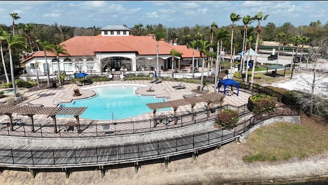 view of pool with a patio area