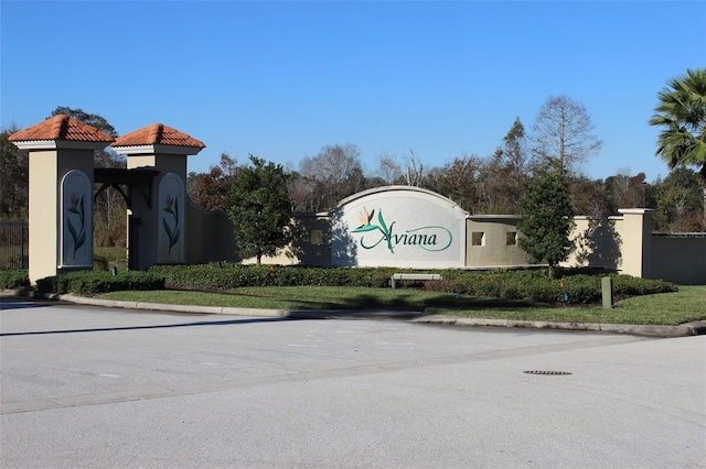 view of community sign