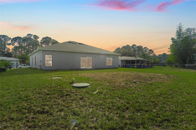 exterior space featuring a lawn