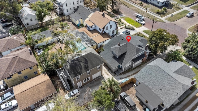 aerial view with a residential view