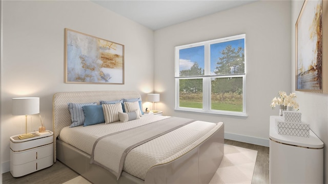 bedroom featuring light wood-type flooring