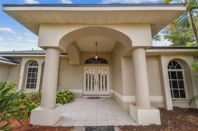 entrance to property with french doors