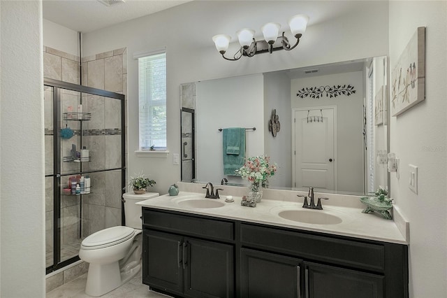 619 Meadow Sage Dr, Deland, FL 32724 - bathroom with a shower with door, vanity, and toilet