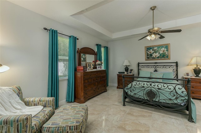 619 Meadow Sage Dr, Deland, FL 32724 - bedroom with ceiling fan and a tray ceiling