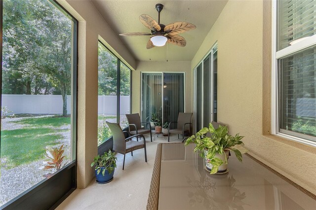 619 Meadow Sage Dr, Deland, FL 32724 - sunroom / solarium featuring ceiling fan