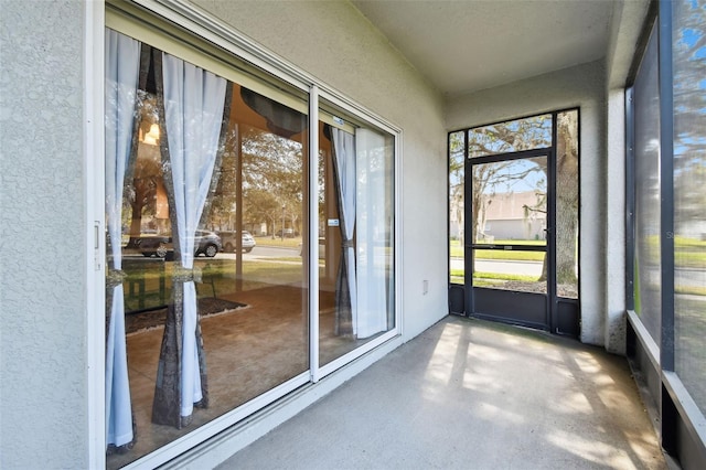 view of unfurnished sunroom