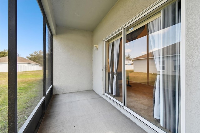 view of unfurnished sunroom