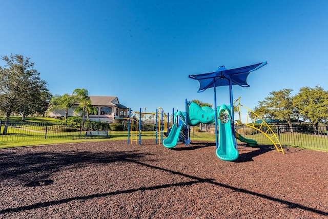 community play area featuring fence