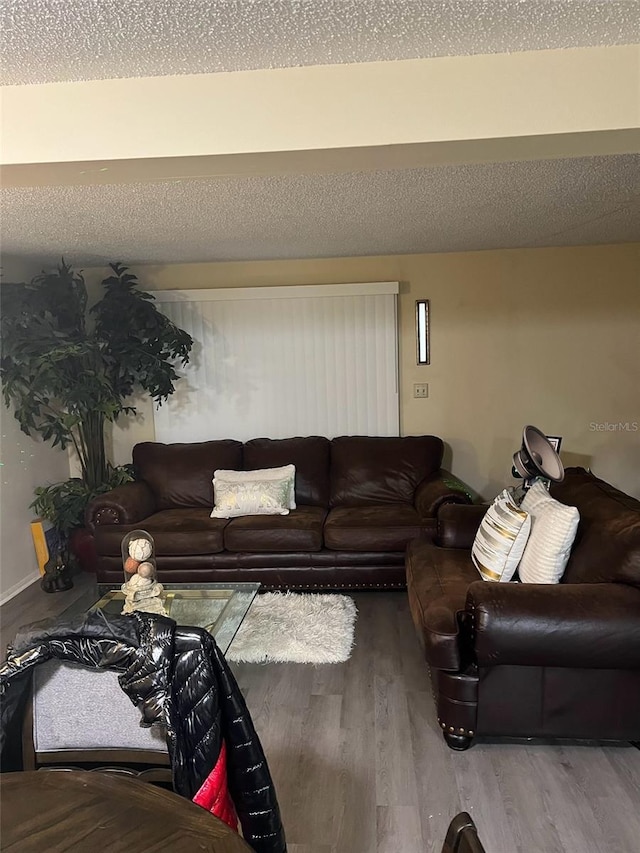 4944 Sanoma Vlg Unit D, Orlando, FL 32808 - living area with a textured ceiling and wood finished floors