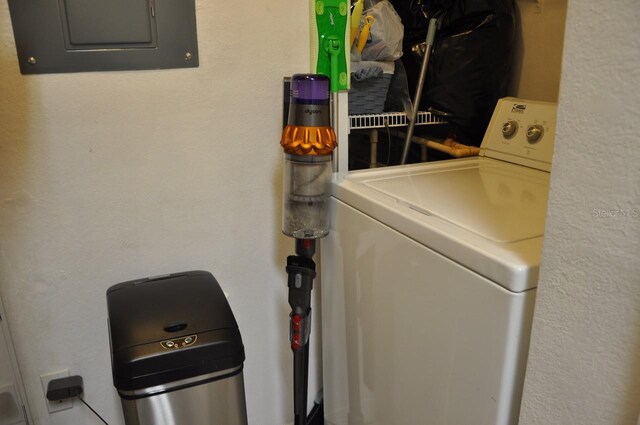 laundry area featuring electric panel