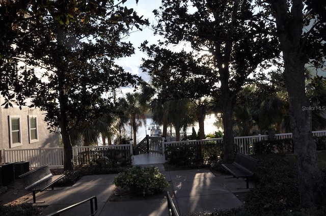 view of community with a patio