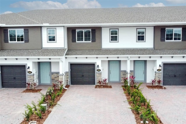 view of property featuring a garage