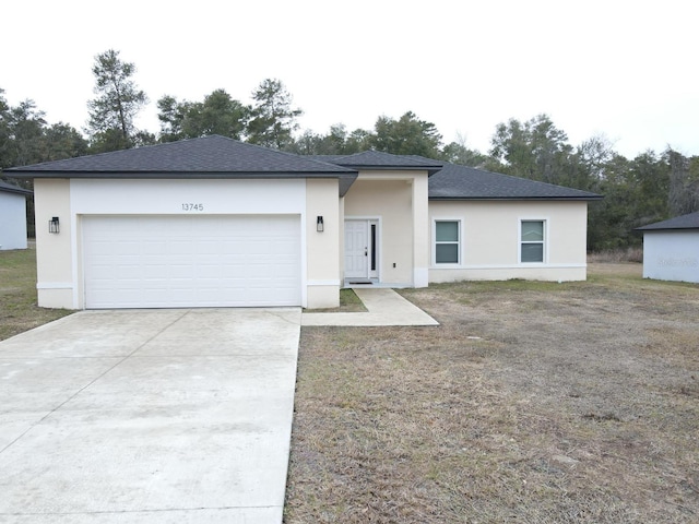 view of front of house with a garage