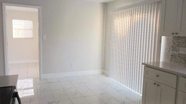 view of unfurnished dining area