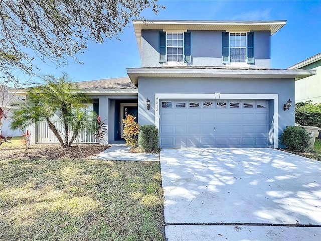 view of property featuring a garage