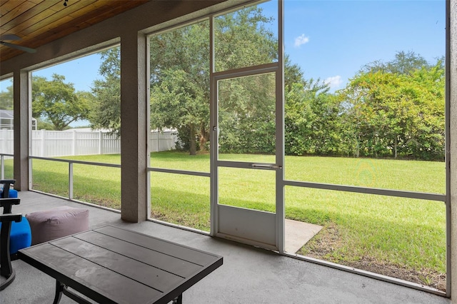 view of unfurnished sunroom