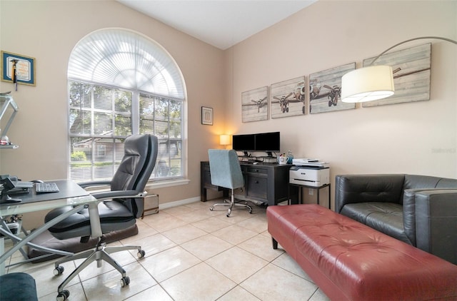 view of tiled office