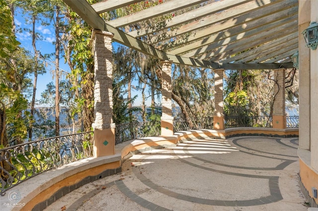 view of patio with a pergola