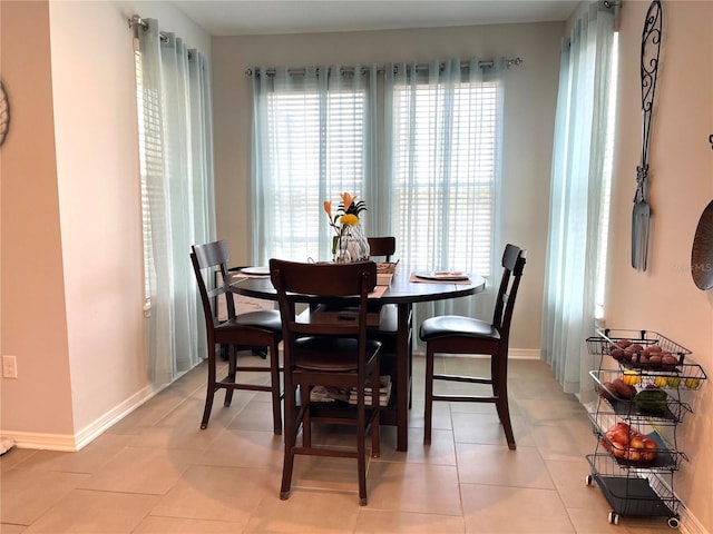 view of tiled dining area