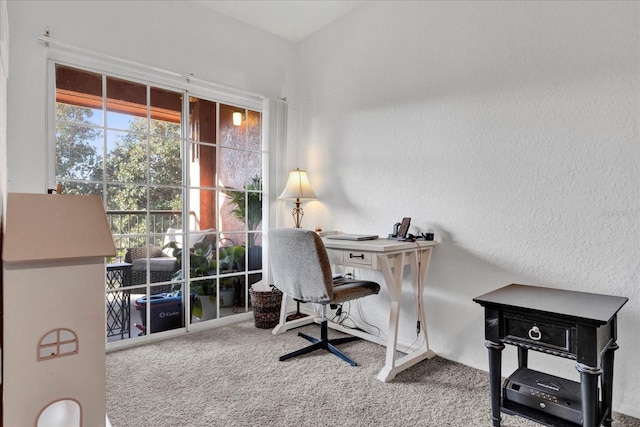 view of carpeted office