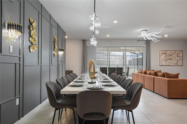 view of dining area