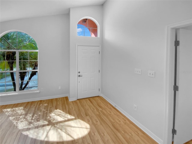 entryway with a healthy amount of sunlight and light wood-type flooring