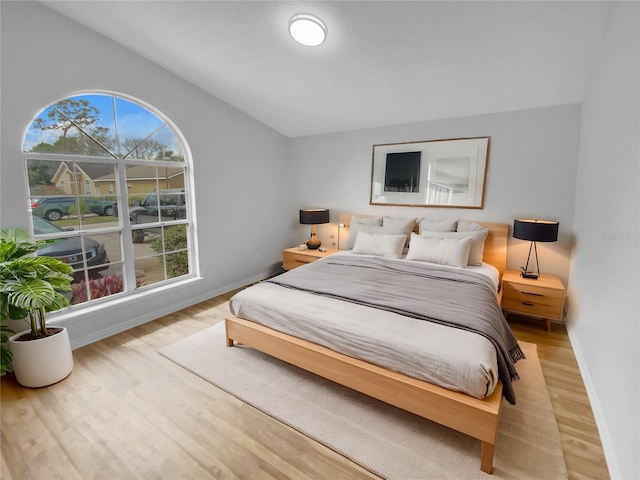 bedroom featuring light wood-type flooring