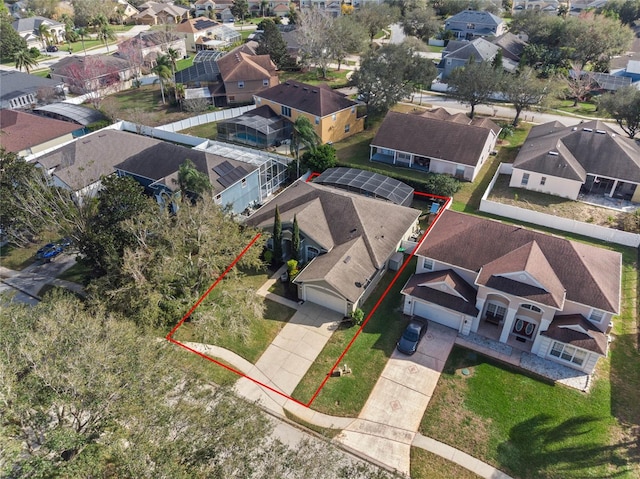 drone / aerial view featuring a residential view