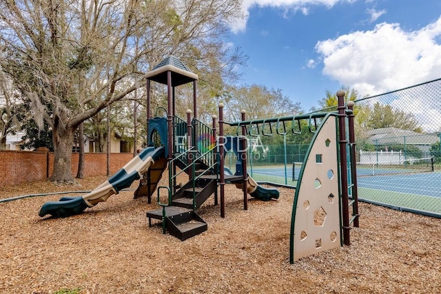 community playground with fence