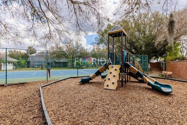 community play area with fence