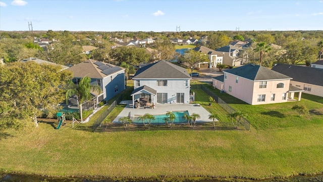 birds eye view of property featuring a residential view