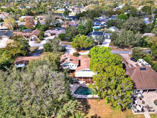 bird's eye view with a residential view