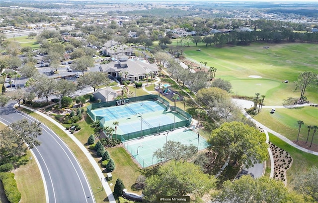 drone / aerial view featuring view of golf course