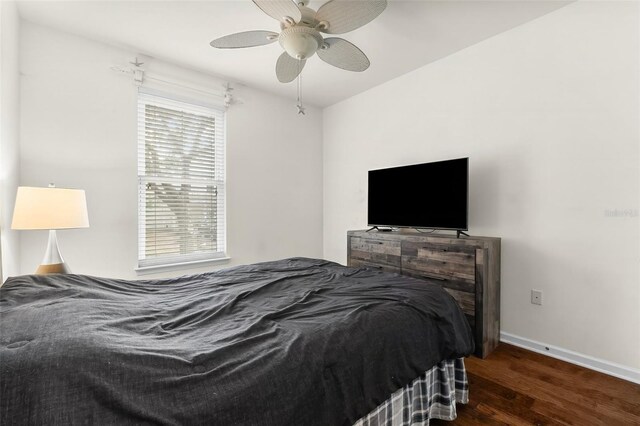 231 Turtle Cv, Panama City Beach, FL 32413 - bedroom with dark hardwood / wood-style floors and ceiling fan