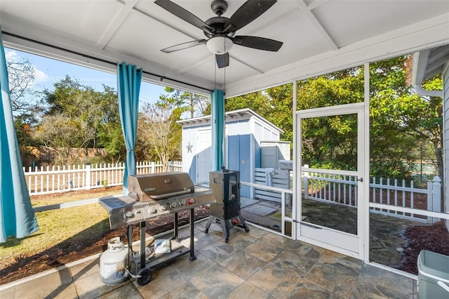 231 Turtle Cv, Panama City Beach, FL 32413 - sunroom with a wealth of natural light and ceiling fan