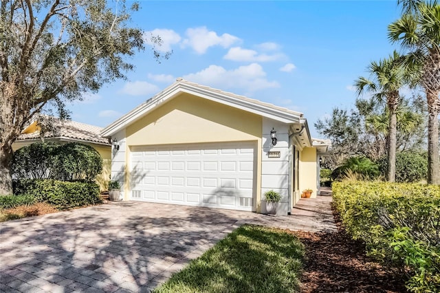 view of home's exterior with a garage