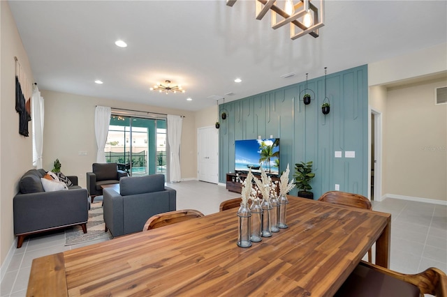 view of tiled dining area