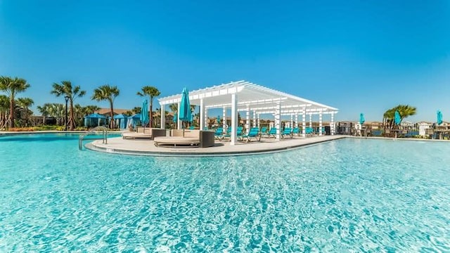 view of pool featuring a pergola