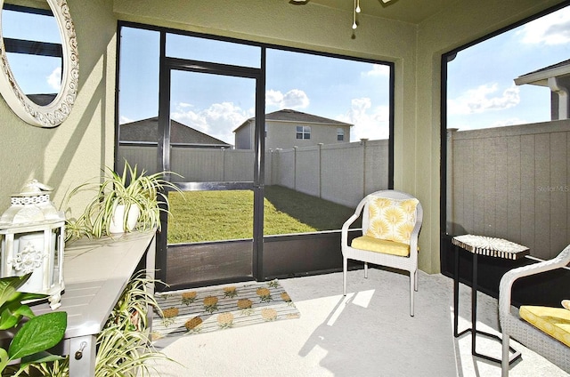 view of sunroom