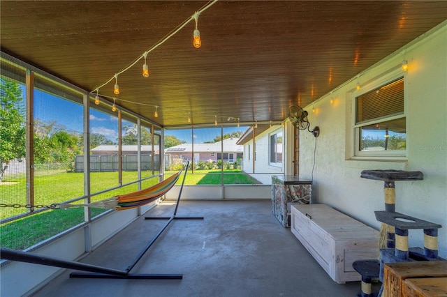 view of unfurnished sunroom