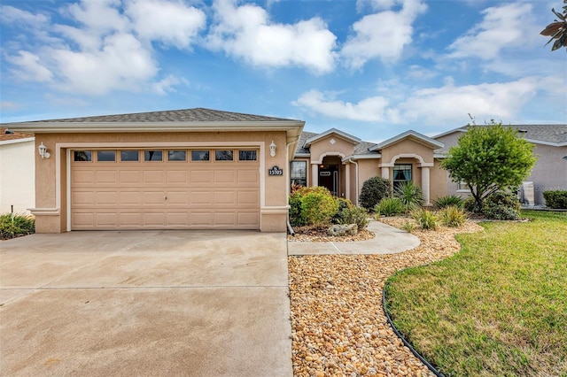 view of front of property featuring a garage