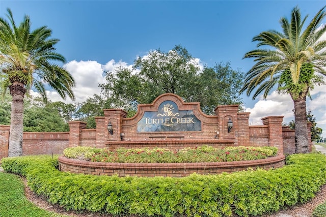 view of community sign