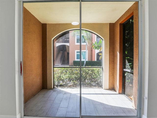 entryway featuring light wood-type flooring