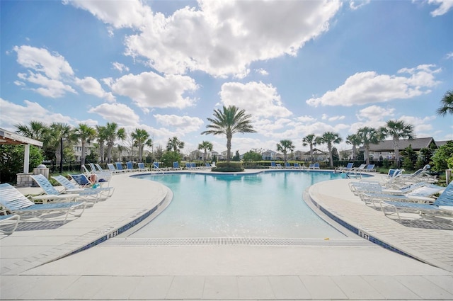 view of pool with a patio area