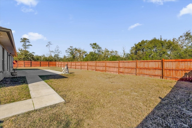 view of yard with a patio area